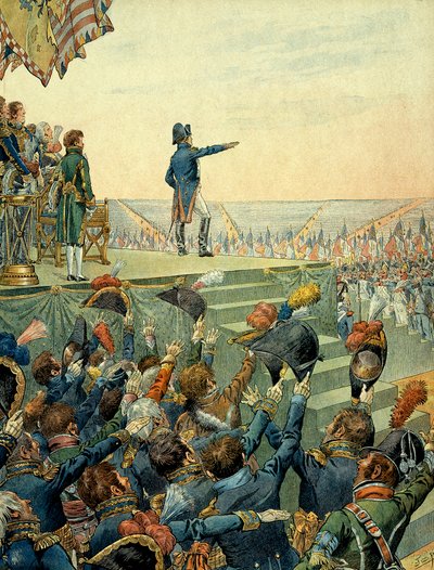 Napoleon I Bonaparte (1769-1821) distribuerte korsene til Legion d