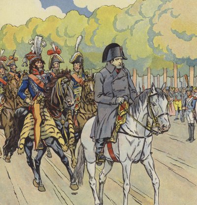 Napoleon I av Frankrike, med kallenavnet "Lille korporalen" (farge litho) av pseudonym for Onfray de Breville Jacques Job