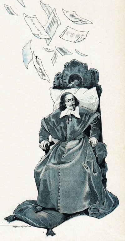 Portrait of Cardinal Jules Mazarin (Giulio Raimondo Mazzarino or Mazarino av pseudonym for Onfray de Breville Jacques Job