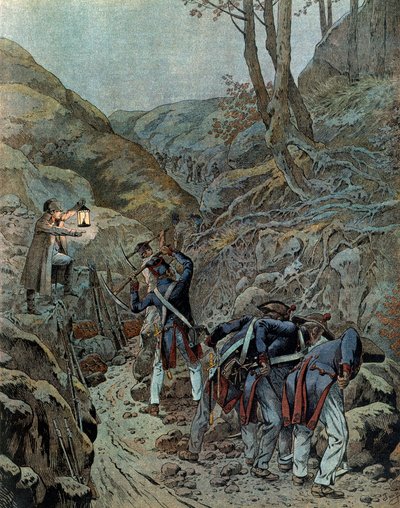 Preussen-kampanjen (1806): Troppene arbeidet med å utvide en passasje for kanoner ved foten av Iena-fjellet på tampen av slaget (som vekket 14. oktober av pseudonym for Onfray de Breville Jacques Job