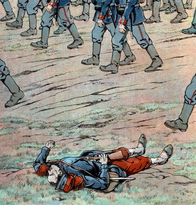 Prøyssere invaderer Frankrike: fransk død soldat av pseudonym for Onfray de Breville Jacques Job