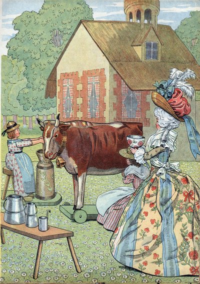 Scene fra Frankrikes historie i leker: Marie Antoinettes lille Trianon (Marie-Antoinette av pseudonym for Onfray de Breville Jacques Job