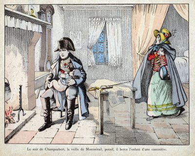 Kvelden i slaget ved Champaubert av pseudonym for Onfray de Breville Jacques Job