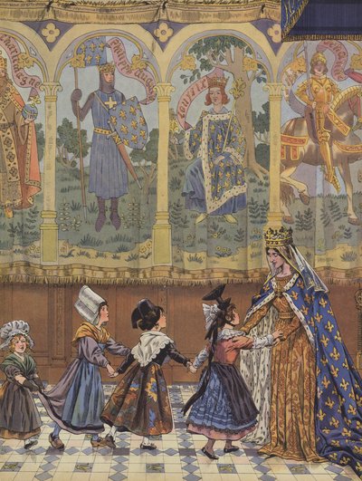 De franske provinsene knyttet til kongeriket Frankrike under Ludvig XIs regjeringstid (farge litho) av pseudonym for Onfray de Breville Jacques Job