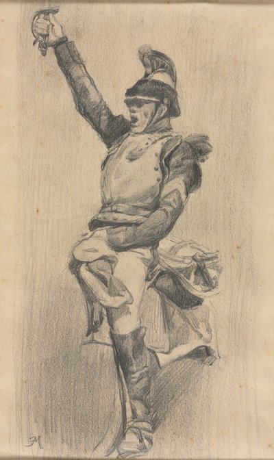 Soldat med løftet arm av studio of A. W. A. Plâté Studio (Ceylonese)
