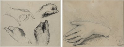 Studie av hender (recto); Studie av en kvinnes hånd (verso) av studio of A. W. A. Plâté Studio (Ceylonese)