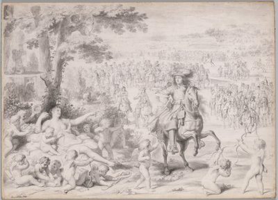 Ludvig XIV fanget av Venus av studio of Charles Le Brun