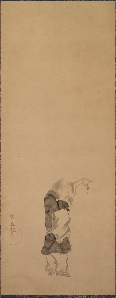 Kenshu, munk med reker av studio of Tawaraya Sōtatsu