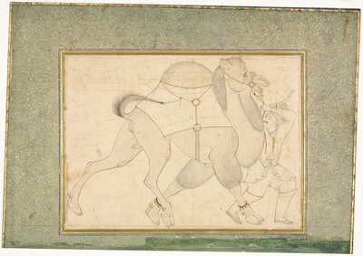 Kamel og brudgom; Enkeltside illustrasjon av style of Shaykh Muhammad
