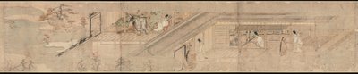 Narrative Picture Scroll om Love Romance of Courtier and Girl at Sumiyoshi av Unknown artist