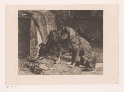 To hunder i en rottefelle av van den Eyken (attributed to)