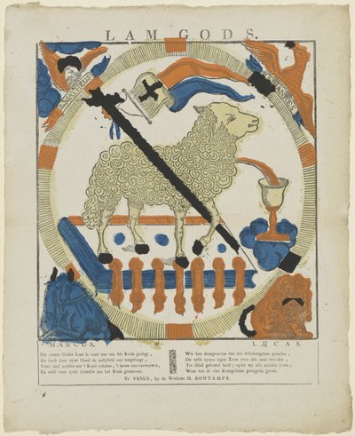 Lam Gods (tittel på objekt) av weduwe H. Bontamps