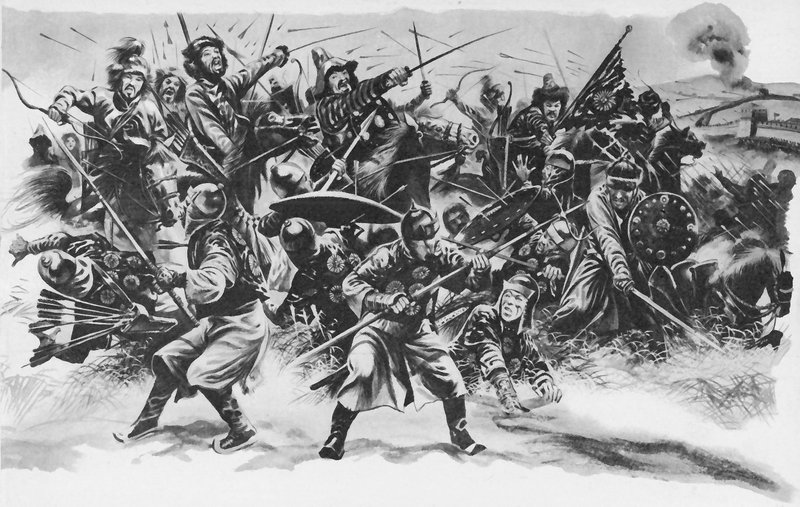 Gengis Khan bryter gjennom den kinesiske mur av English School