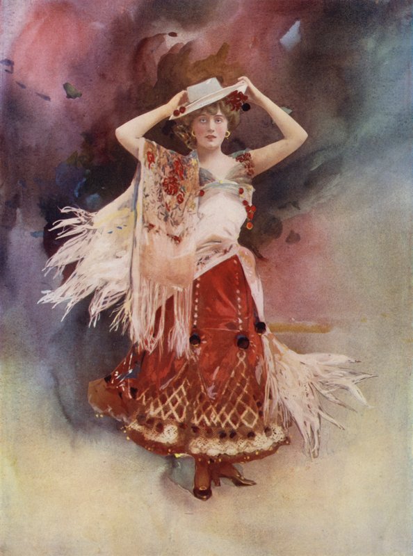 Miss Evie Greene i Kitty Grey (fargebilde) av English Photographer