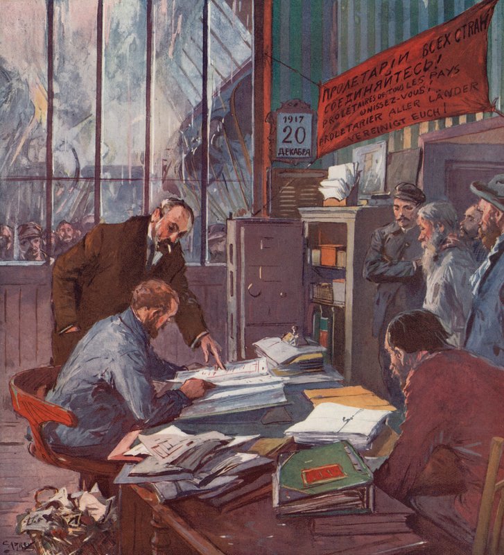 Fabrikk under arbeiderkontroll, russisk revolusjon av (after) Carrey