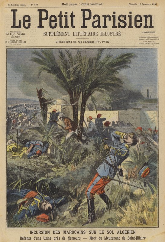 Marokkaneres inntog i Algerie (farge litho) av (after) Carrey