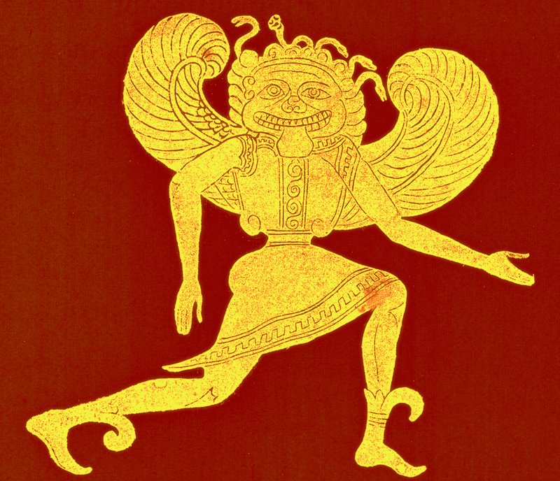 Etruskisk gorgon, fra Campana-museet, illustrasjon fra 