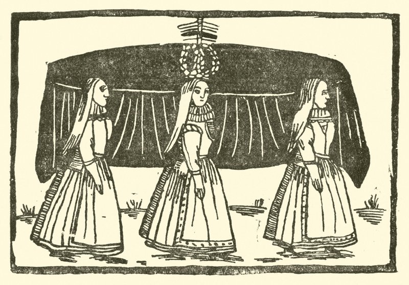 Illustrasjon for The Roxburghe Ballads (tresnitt) av (after) English School