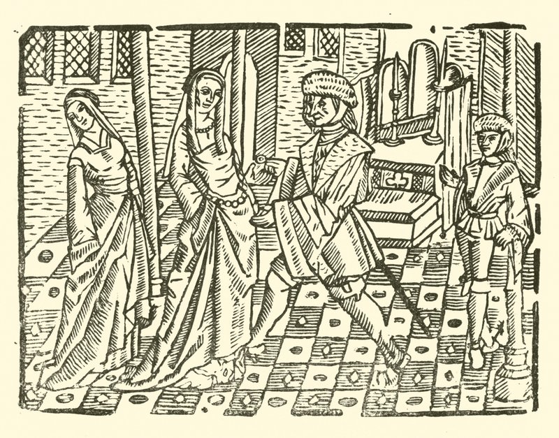 Illustrasjon for The Roxburghe Ballads (tresnitt) av (after) English School