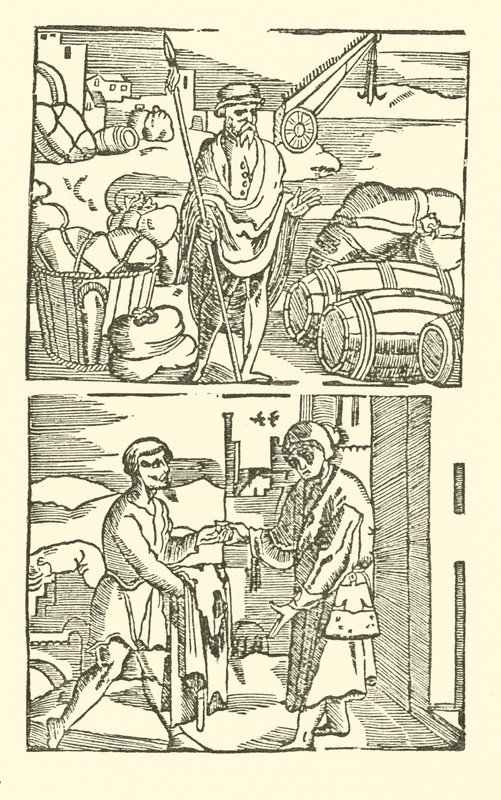 Illustrasjon for The Roxburghe Ballads (tresnitt) av (after) English School