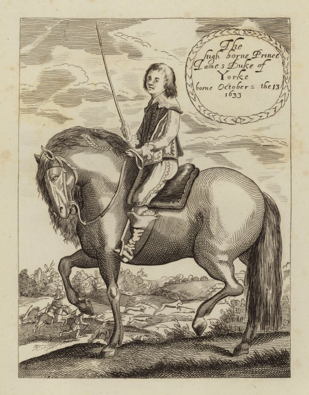 James II og VII, konge av England, Skottland og Irland, da hertugen av York (radering) av (after) English School