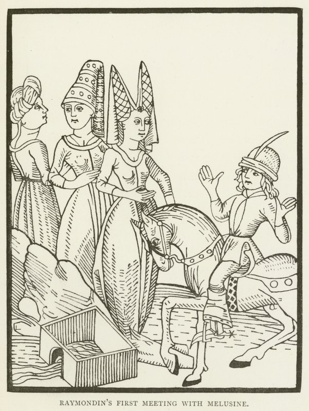 Raymondins første møte med Melusine (gravering) av (after) English School