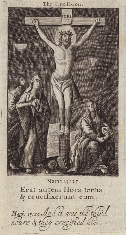 Jesu Kristi korsfestelse (gravering) av (after) English School