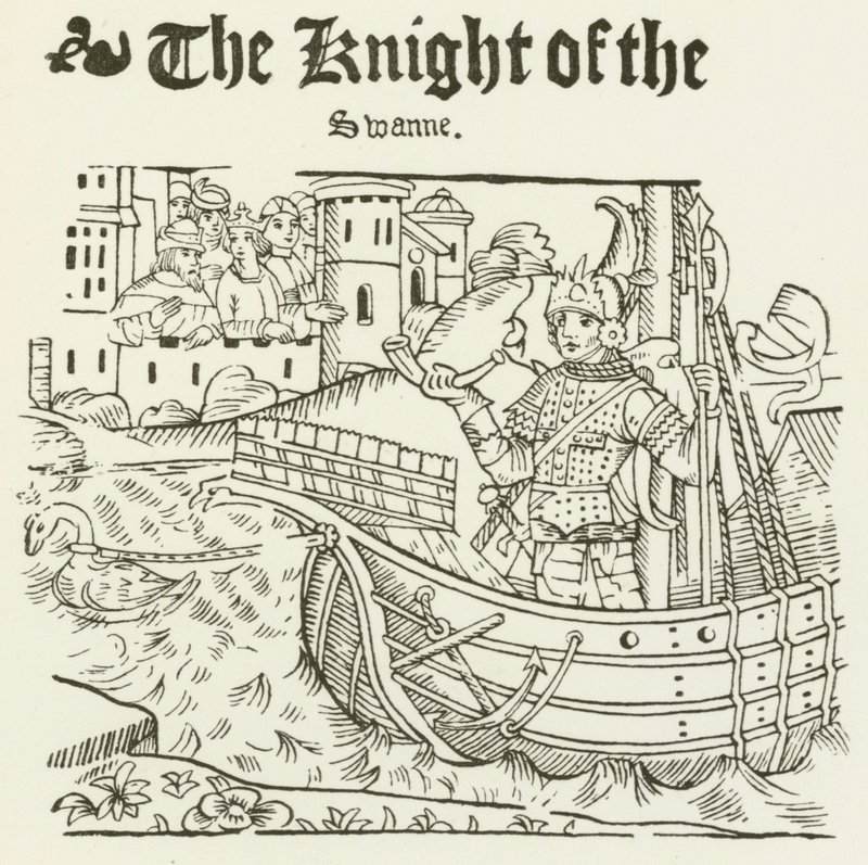 The Knight Of The Swanne (gravering) av (after) English School