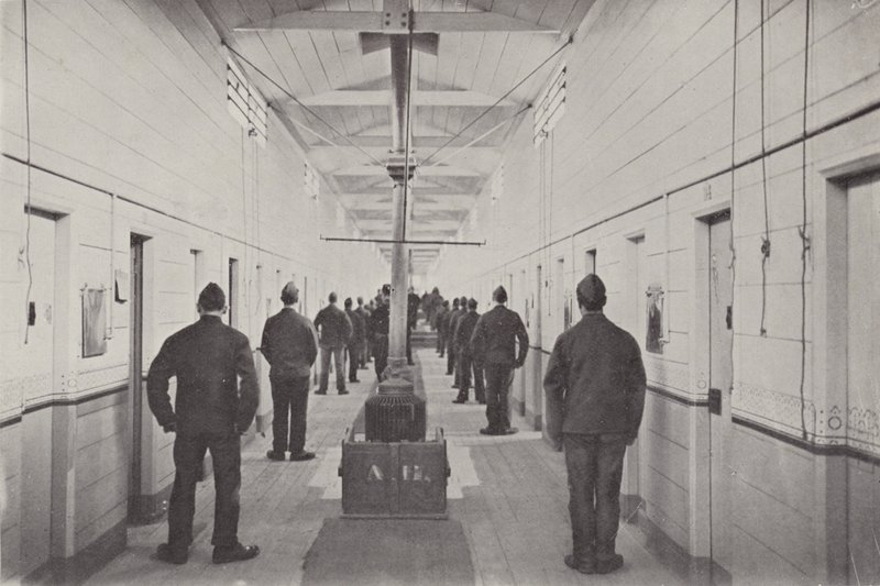 A Muster of Hooligans, Borstal Prison (s/hv-bilde) av (after) English photographer