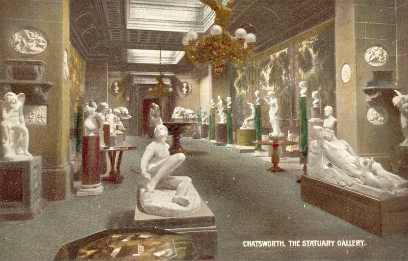 Chatsworth, Statuary Gallery (fargefoto) av (after) English photographer