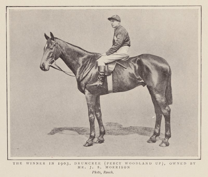 Drumcree, vinner av Grand National i 1903 (s/h-bilde) av (after) English photographer