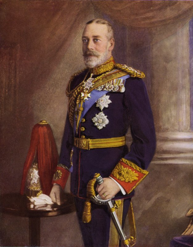 Hans Majestet Kong George V (fargebilde) av (after) English photographer