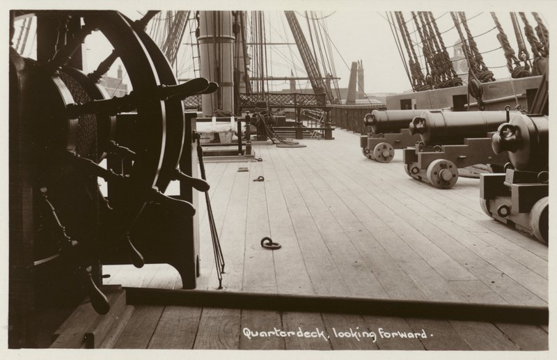 Quarterdeck av HMS Victory, gleder seg (s/hv-bilde) av (after) English photographer