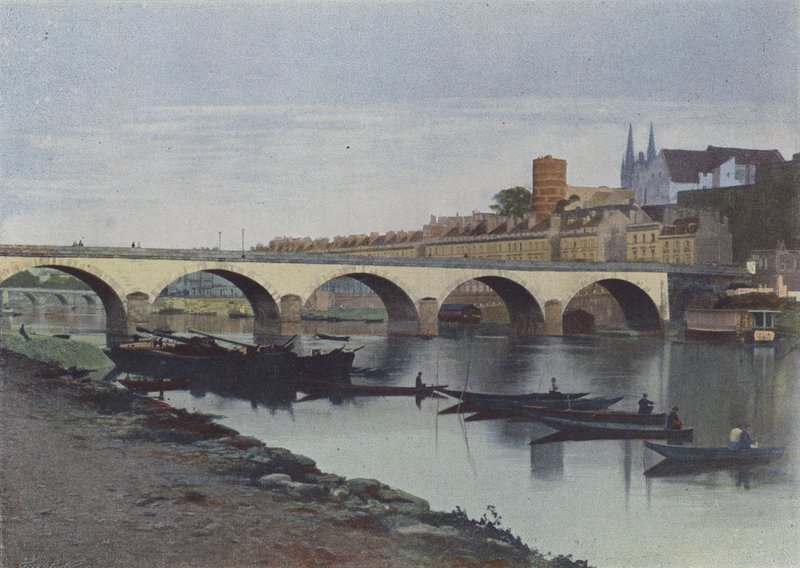 Angers, La Maine (farget bilde) av (after) French Photographer