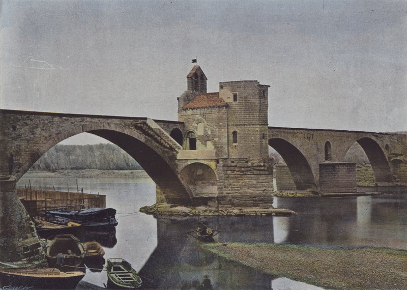 Avignon, Pont Saint-Benezet (farget bilde) av (after) French Photographer