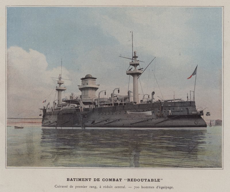 Battleship "Formidable" (farget bilde) av (after) French Photographer