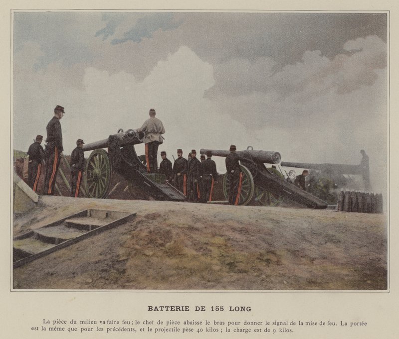 Batterie de 155 Long (farget bilde) av (after) French Photographer
