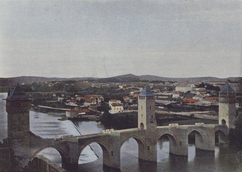 Cahors, Pont Valentre (farget bilde) av (after) French Photographer
