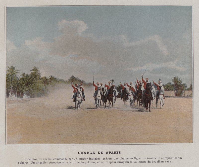 Charge of Spahis (farget bilde) av (after) French Photographer