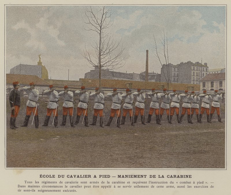 Foot Rider School, Rifle Handling (farget bilde) av (after) French Photographer