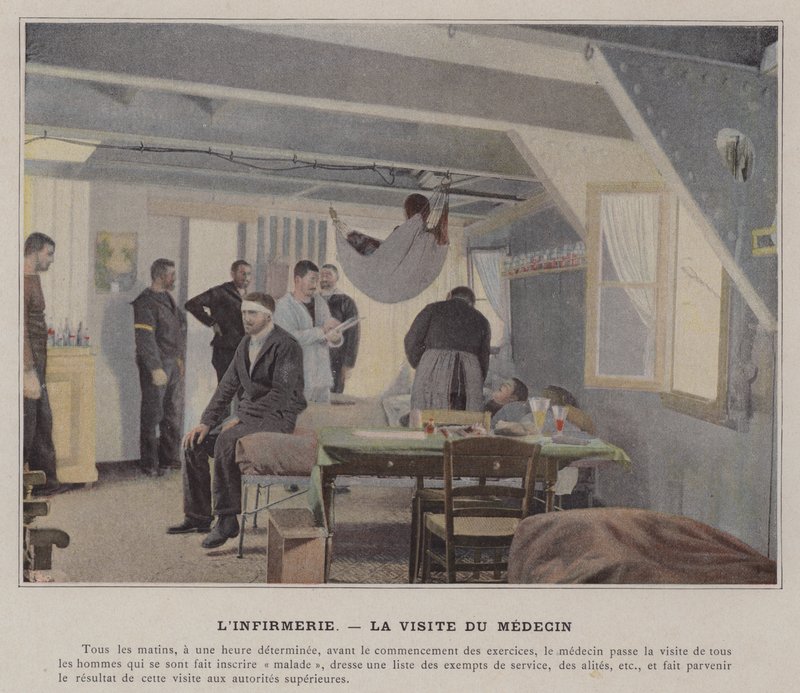 Sykehuset, legebesøket (farget bilde) av (after) French Photographer