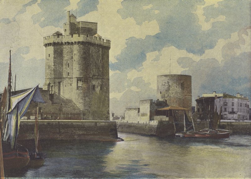La Rochelle, inngang til havnen (farget bilde) av (after) French Photographer
