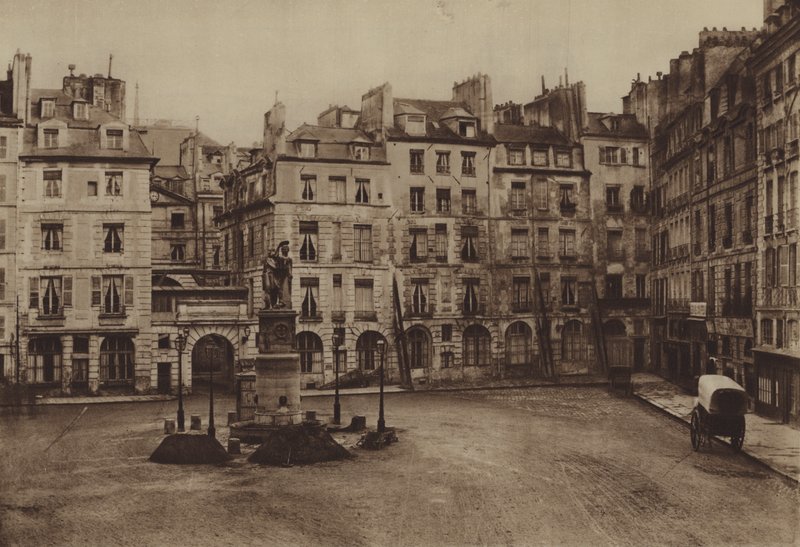 Place Dauphine, delvis revet i 1875 (s/hvitt-bilde) av (after) French Photographer