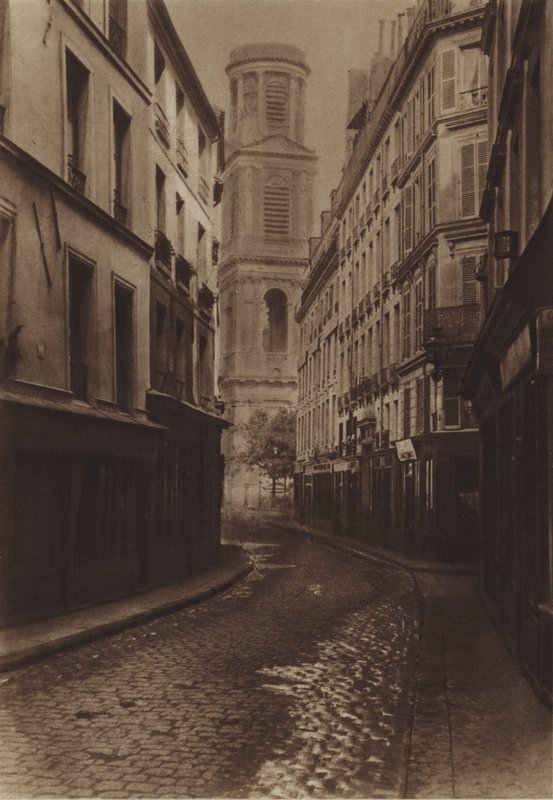 Rue du Vieux-Colombier (s/hvitt bilde) av (after) French Photographer