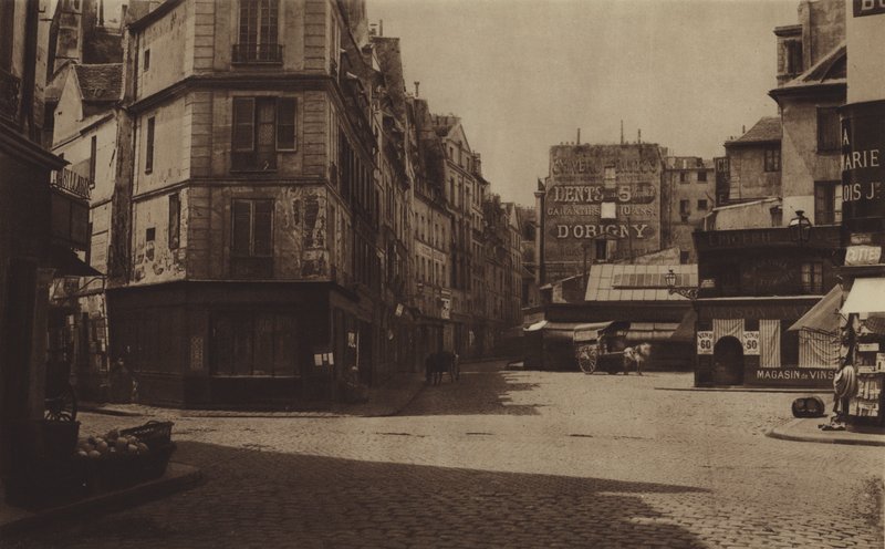 Carrefour Gozlin, for tiden Boulevard Saint-Germain, var stedet for Abbaye-fengselet (s/hv-bilde) av (after) French Photographer