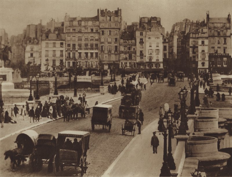 Pont-Neuf, ser nordover (s/hvitt bilde) av (after) French Photographer