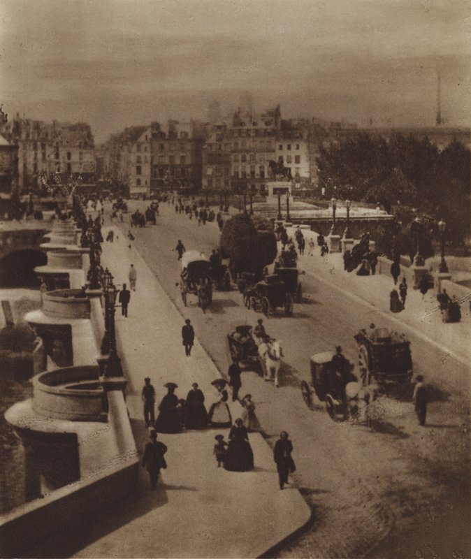 Pont-Neuf, ser sørover (s/hvitt bilde) av (after) French Photographer