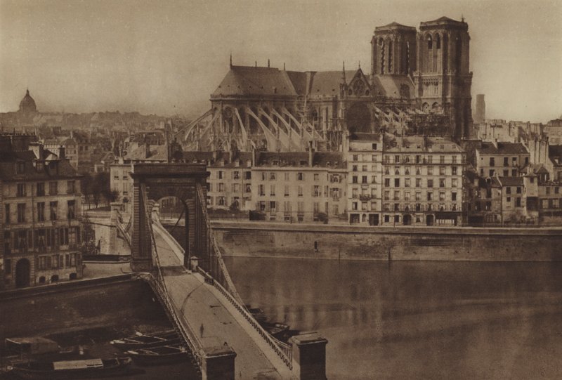 Louis-Philippe-broen mot Cite (s/hv-bilde) av (after) French Photographer