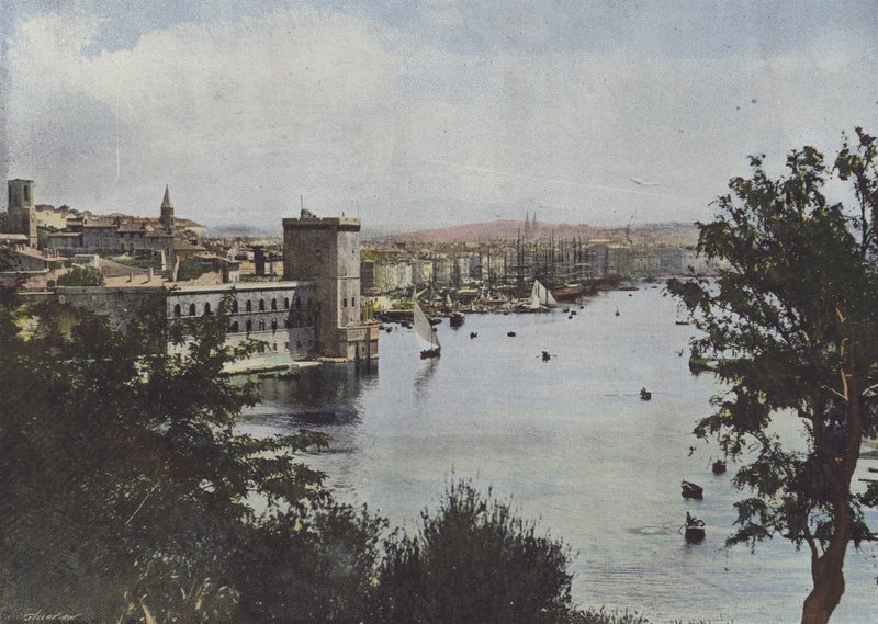 Marseille, gamle havnen (farget bilde) av (after) French Photographer