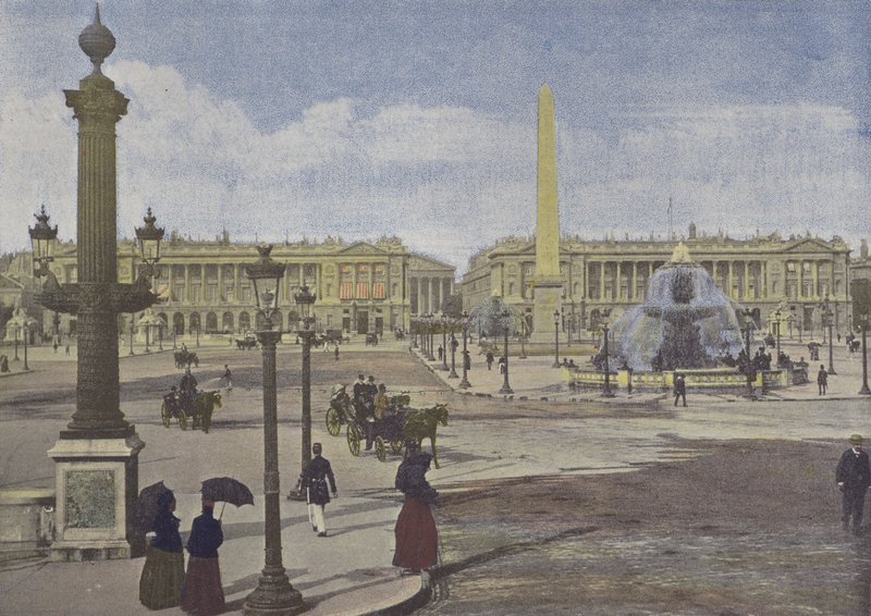 Paris, Place de la Concorde (farget bilde) av (after) French Photographer
